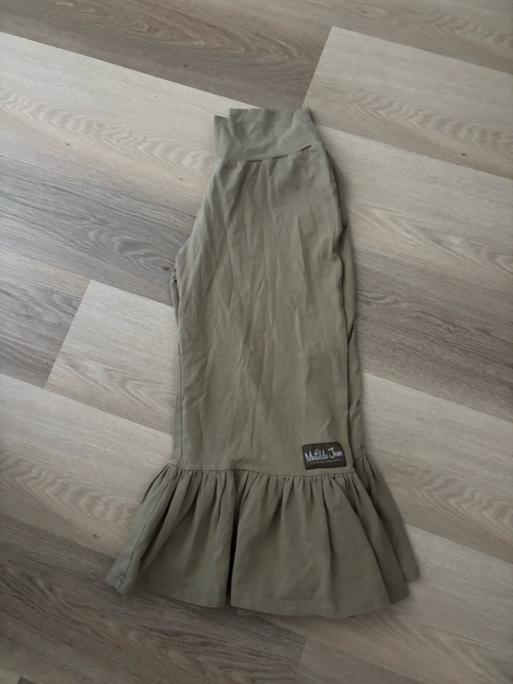 Matilda Jane Taupe Ruffle Hem Wide-Leg Skirted Pants - Picture 2 of 4